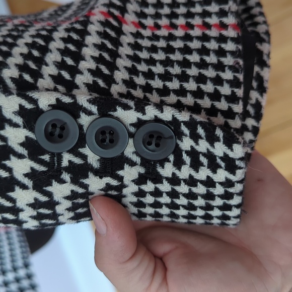Talbots Black and White Plaid Blazer Houndstooth - Picture 4 of 10